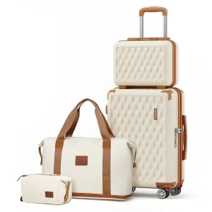 4-Piece Travel Luggage Set with Duffel Bag and Toiletry Bag
