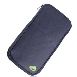 Multifunction travel wallet for passport, cards, cash, and documents.