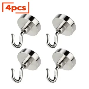 Metal magnetic hooks for wall storage