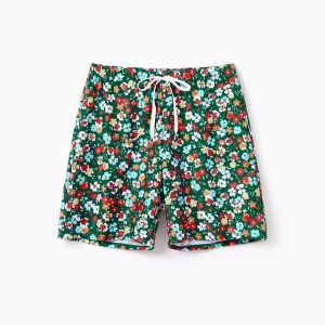 Mens Floral Swim Trunks